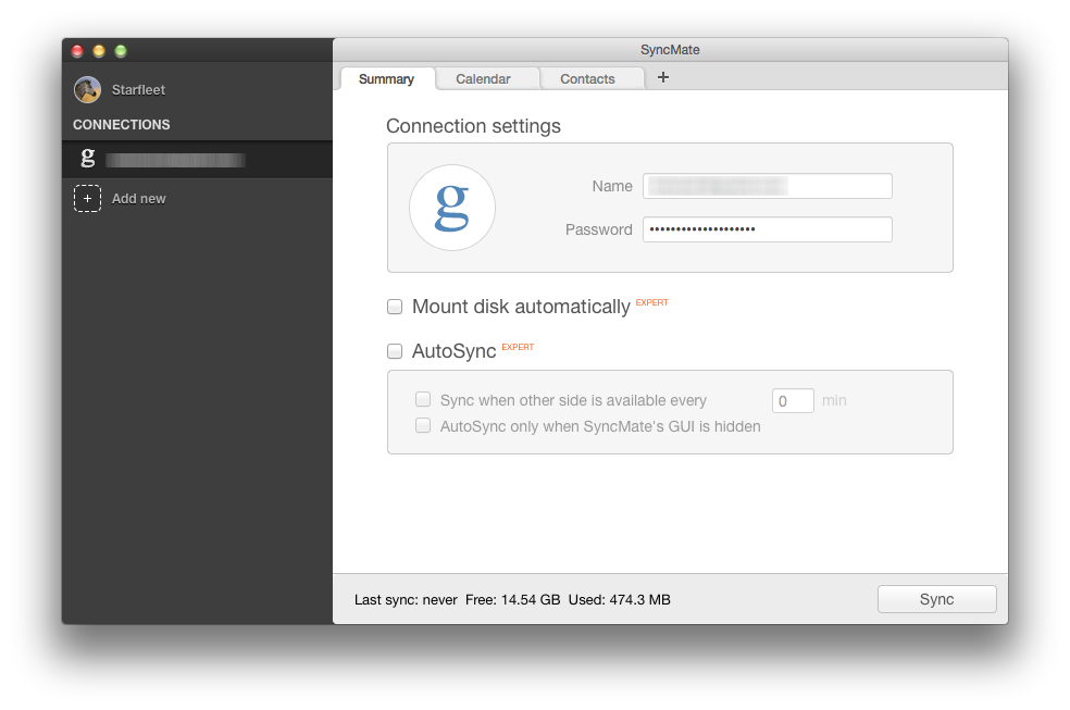 SyncMate Connect to Google