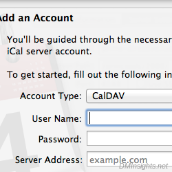 Add an account in iCal